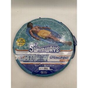 SwimWays Spring Float Original Pool Lounge Chair With Hyper-Flate Valve Blue NEW